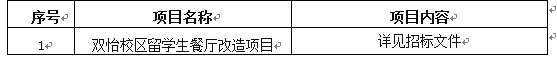 澳门开彩结果记录查询双怡校区留学生餐厅改造项目招标公告