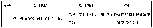 澳门开彩结果记录查询映月湖荷花池及湖边维修工程项目招标公告